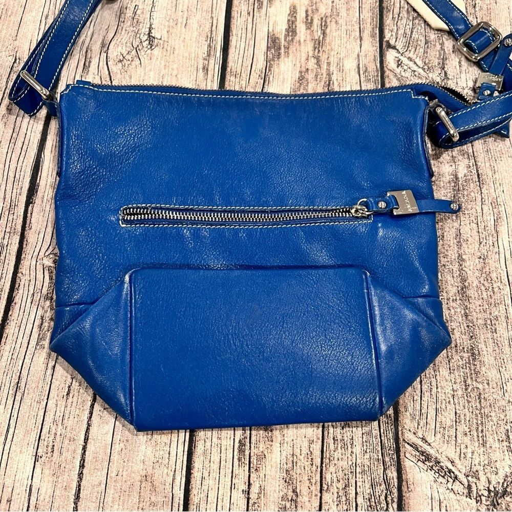 Arcadia blue leather crossbody handbag - Picture 10 of 12